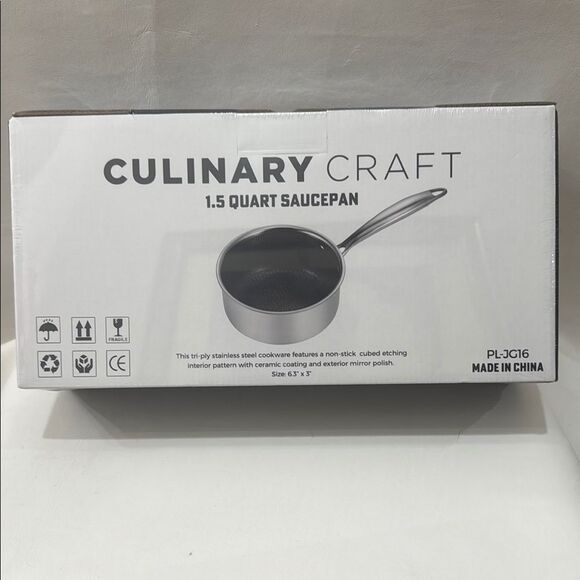 Silver Culinary Craft Cookware Saucepan 1.5 Quart Triple Ply Stainless Steel NEW - Picture 5 of 8